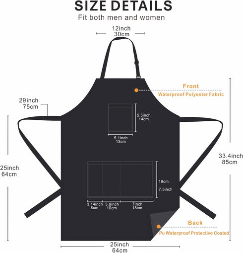 Hair Stylist Apron - Salon Aprons Pu Waterproof Protective Coated - Bleach Proof Barber Apron for Women/Men with Pockets.for Cosmetologist -Dog Gr...