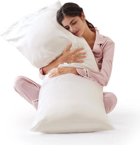 Love's cabin Satin Body Pillow Pillowcase, Similar to Silk Body Pillow Cover with Envelope Closure, Silky Cooling Long Pillowcases for Hair and Sk...