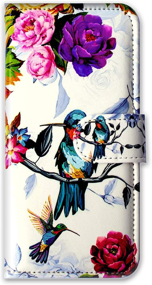 Case for Motorola Moto G Pure/Moto G Power 2022,Bcov Hummingbird in Flowers Bird Leather Flip Phone Case Wallet Cover with Card Slot Holder Kickst...