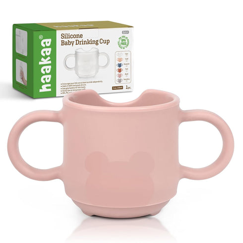 haakaa Silicone Toddler Cups, BPA Free Drop-Proof Training Cups for Baby 6 Months+, 5 Ounce (Blush)...