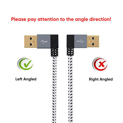 CableCreation Short USB 3.0 Extension Cable 1FT, Left Angle USB 3.0 Male to Female Extender Cord, 90 Degree USB 3.0 for VR, Playstation, Xbox, Key...