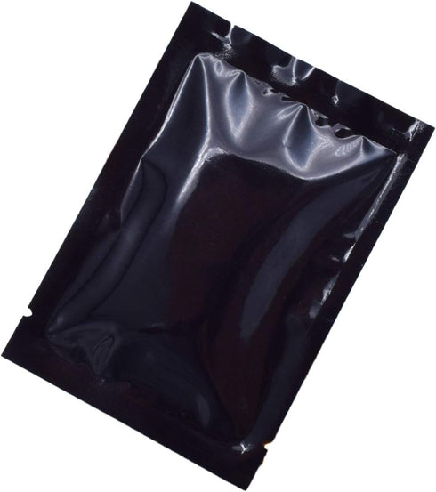 QQ Studio 100 PCS Metallic Mylar Foil Open Top Sealable Bags (7x10cm (2.7x3.9"), 100x Black)...