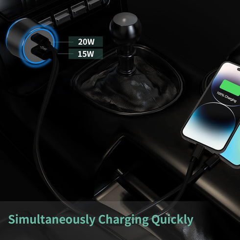 Cluvox 35W USB C Car Charger Adapter, Fast Charging Compatible for iPhone 15 Plus/Pro/Max/14/13/12/11/SE, Samsung Galaxy Phone Charger for Automob...