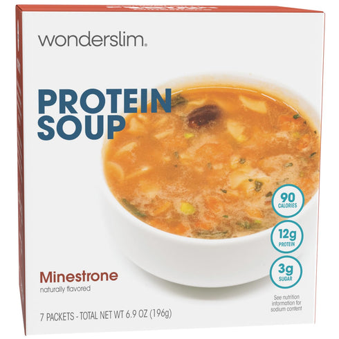 WonderSlim Protein Soup, Minestrone Soup, 90 Calories, 12g Protein, Low Sugar (7ct)...