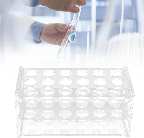 17mm Test Tube Rack with 18 Holes - Durable Transparent Centrifuge Tube Holder for 10ml and 15ml Test Tubes...