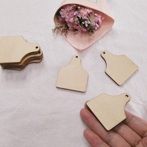 30PCS Cow Tag Natural Wood Earrings Blanks,Wood Jewelry Accessories, DIY Unfinished Wood Shapes (3.0")...