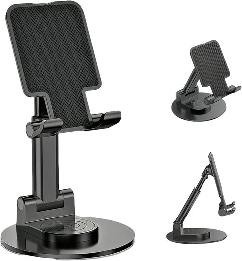 Phone Stand for Desk, 360 Degree Rotating Phone Stand Adjustable Cell Phone Stand Accessories Portable Smart Phone Stands Foldable Holder for Desk...