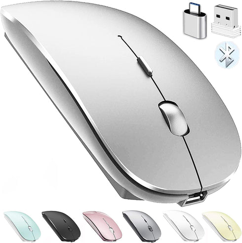 Rechargeable Bluetooth Mouse for Laptop iPad Pro Air MacBook Wireless Mac Chromebook Win8/11 Desktop Computer...