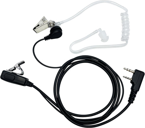 Walkie Talkie Earpiece with Mic PTT 2 Pin Covert Acoustic Tube Secret Service Earpiece Compatible with Baofeng UV-5R BF-888S Arcshell Retevis H-77...