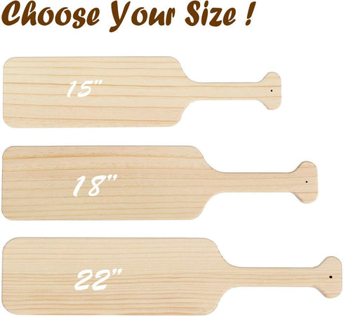 BATTIFE 15 Inch Greek Fraternity Paddle, Unfinished Solid Pine Wood Paddles, Wooden Sorority Frat Paddle for Arts Crafts...