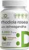 DEAL SUPPLEMENT Rhodiola Rosea with Ashwagandha 5,000mg Per Serving, 240 Veggie Capsules – Max Strength 10:1 Root Extract – Adaptogenic Supplement...