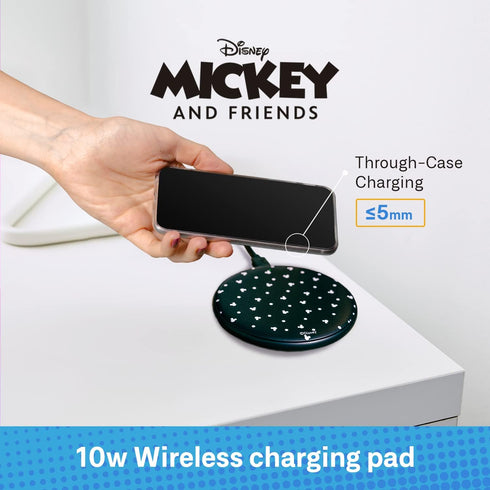 Disney Mickey Mouse Wireless Charging Pad- Wireless Charging Station Universally Compatible with All Qi Enabled Devices- Mickey Mouse Gifts for Ad...