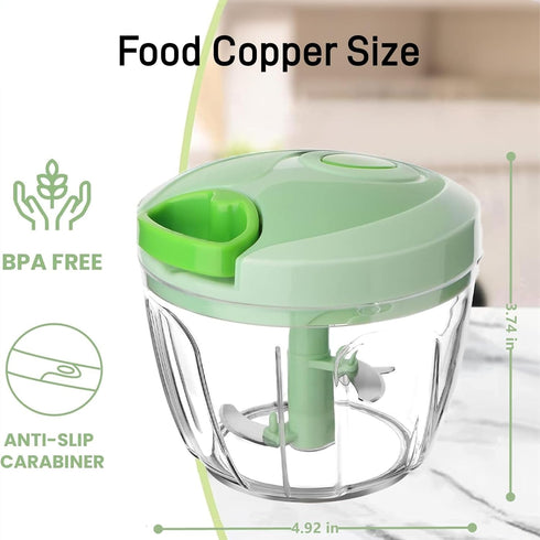 Vegetable Chopper Manual Food Processor, Veggie Chopper Cutter for Salad Garlic Nut Onion...