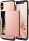 SAMONPOW for iPhone X/XS Case Wallet Card Holder for iPhone 10 Case Wallet Card Holder Heavy Duty Protection Shockproof Anti Scratch Soft Rubber B...