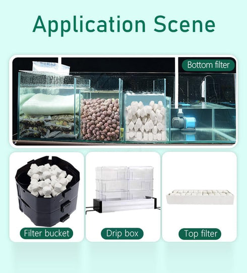 Ceramic Filter Media Bio Filter, 1L Aquarium Filter Media Ceramic Block, for Sump Tank, Pond, Aquarium Fish Tank...