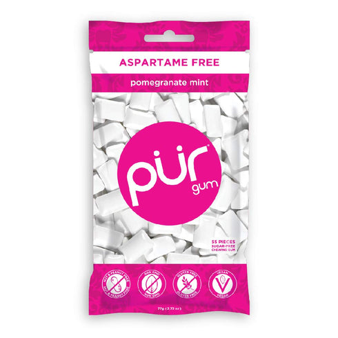 Pur Gum Variety Pack - Peppermint, Pomegranate Mint, Spearmint and Wintergreen - 55 Pieces each...