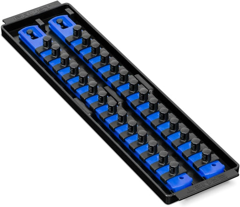 Ernst Manufacturing - 8496 Socket Boss 2-Rail 3/8-Inch-Drive Socket Organizer, 13-Inch, Blue - Made in USA...