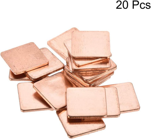 uxcell Flat IC Chipset Thermal Copper Heatsink for CPU GPU 20 x 20 x 1.5mm 20pcs...