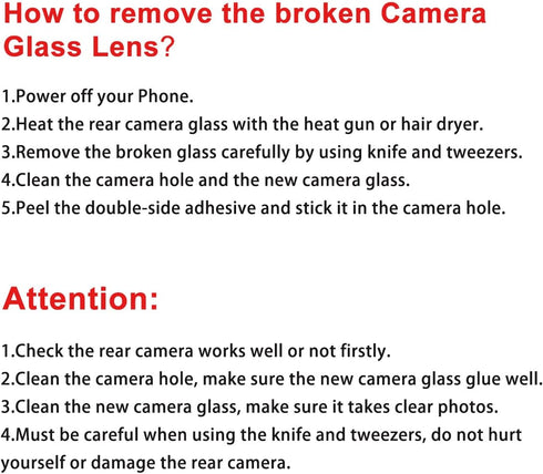 2 Pcs Back Rear Camera Lens Glass Replacement for iPhone XR 6.1 inches with pre-Installed Adhesive and Reparing Toolkit...