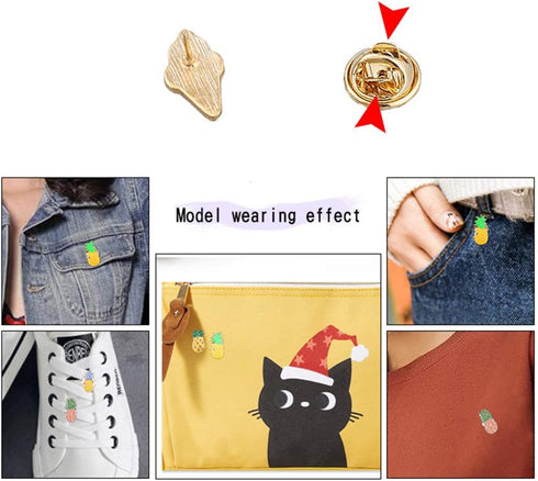 Amosfun 5pcs Lovely Originality Fashion Fruits Brooch Summer Style Small Fresh Oil Dripping Pineapple Brooch Pins...