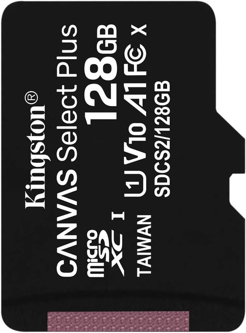 Kingston 128GB microSDXC Canvas Select Plus Class 10 Flash Memory Card SDCS2 Memory...