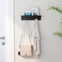 MKO Key Holder Wall Mount, Key Holder Wall Mount Adhesive with Mail Organizer Tray with 6 Key Hooks for Wall, Black...