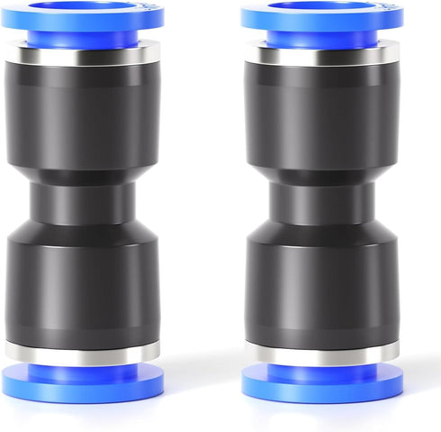 TAILONZ PNEUMATIC Blue Straight 2 Ways - 10MM Tube OD Push to Connect Tube Quick Fittings Push Lock PU-10 (Pack of 10)...