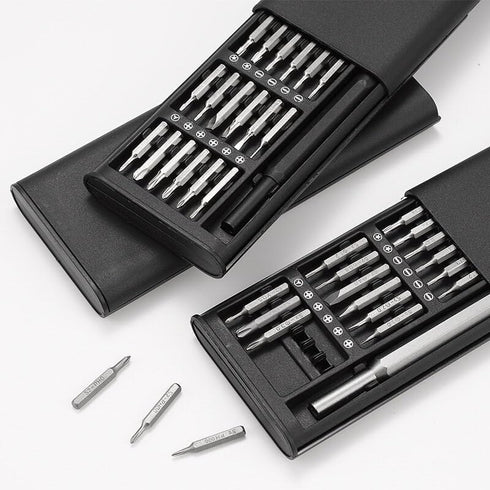 Black 25In 1 Screwdriver Set Precision Magnetic Screw Driver Bits Mini Tool Case Dismountable For Screwdrivers and Nut Drivers Smart Home PC Phone...