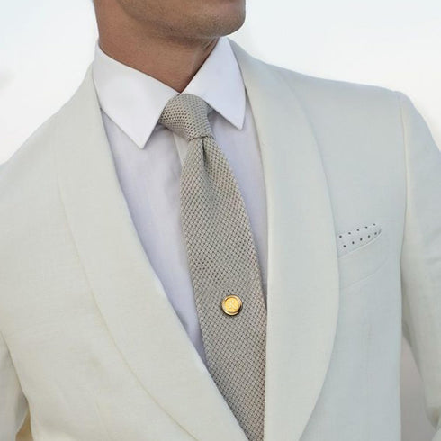 HAWSON Mens Tie Tacks for Men with Chain Round Gold Tie Pins Wedding Business Birthday Anniversary Initials A-Z Tie Clip Gifts...