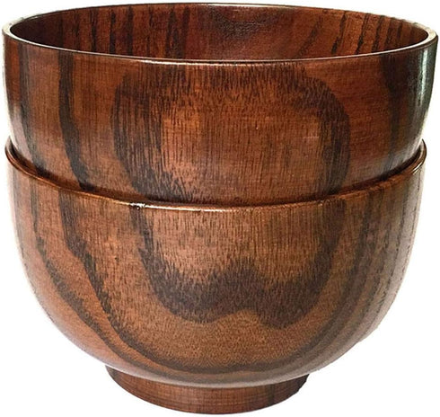 Handmade Wood Bowl, Mug, for Rice, Soup, Dip, Coffee, Tea, Decoration (2PCS Jujube Bowls, L: 5-1/8 inch Dia by 3-1/8 inch High)...
