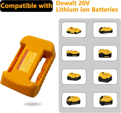 2Pcs for Dewalt Battery USB Charger Adapter, Battery Holder for Dewalt 20V DCB200 DCB201, with Type-C and USB Fast Charging Adapter...