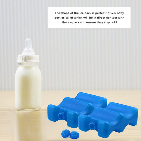 Pack of 4 Reusable Ice Packs for Breastmilk Storage, Bottle Ice Packs for Breastfeeding Mom...