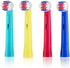 Kids Brush Heads Compatible with Oral-B Power Toothbrush, Red, Blue, Yellow & Teal Colors, Children Ages 3+ - Pack of 4...