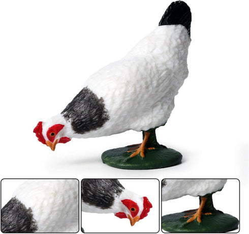 Farm Animals Figurines, 5 Piece Simulated Farm Chicken Animal Toy Statue Realistic Chicken Farm Animals Figurines Cake Topper Toy Set, Chicken Mod...
