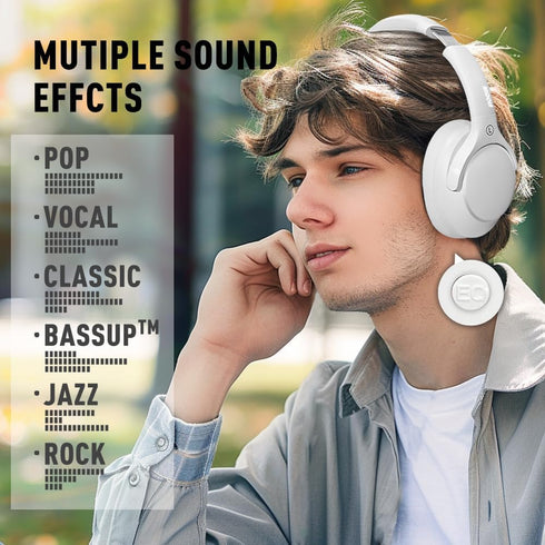 Bluetooth Headphones Over Ear 68H Playtime 6 EQ Wireless Headset with Microphone HiFi Stereo Foldable Lightweight Deep Bass for Travel Home Office...