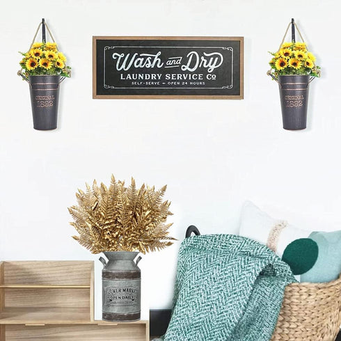 CATTREE Christmas Artificial Plants Decoration, Plastic Golden Shrubs Plant Simulation Boston Leaves Fake Fern Grass for Wedding Party Indoor DIY ...
