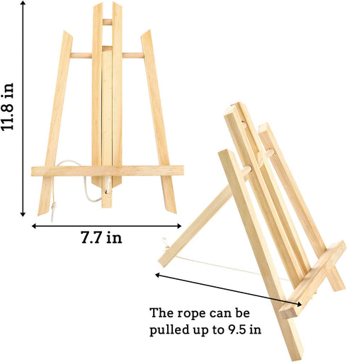 AROIC Wood Easels, Easel Stand for Painting Canvases, Art, and Crafts. (11.8 inch, 4 Pack), Tripod, Painting Party Easel, Kids Student Table Schoo...
