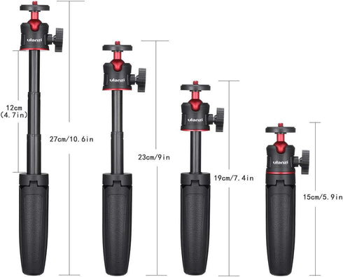 Black Mini Tripod for Camera, 1/4" Screw Universal for Sony/Canon/Nikon/Fujifilm Vlog Camera, Extendable Handheld Portable Vlogging Tripod Mount, ...