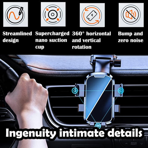 Dashboard Phone Holder,Powerful Vacuum Suction+Flexible Arm 360 Adjustable Car Phone Holder Mount Clip,Most Stable Phone Holder for Car Compatible...