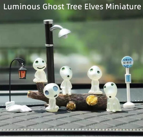 Fairy Garden Accessories, Luminous Ghost Tree Elves Miniature for Micro Landscape Gnomes Garden, Outdoor Patio Lawn Yard Decoration, Halloween Dec...