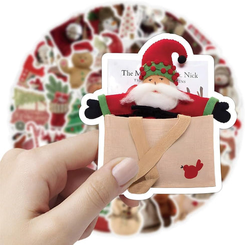 Cute Christmas Stickers 50 Pcs Trendy Style Stickers Laptop Stickers Pack Cool Sticker for Pad MacBook Car Snowboard Bicycle Luggage Water Cup Dec...