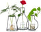 Nuptio Set of 3 Creative Desktop Planter Set with Glass Cup Vases Iron Metal Stand for Water Planting Flower Arrangement Decoration Gift for Home ...