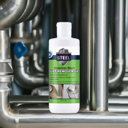 Heavy-Duty Industrial Use Rust Stain Remover for Metal Surfaces Including Stainless Steel. Metal Cleaner Gel Needs No Scrubbing, Simply Apply and ...