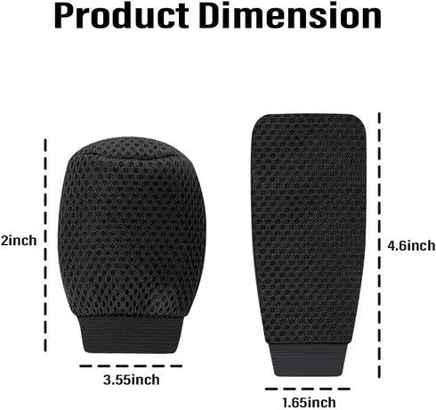 Car Gear Shift Cover + Handbrake Cover,Non-Slip & Breathable Shift Knob Cover Emergency Brake Cover,Universal Car Accessories Interior Shifter Cov...