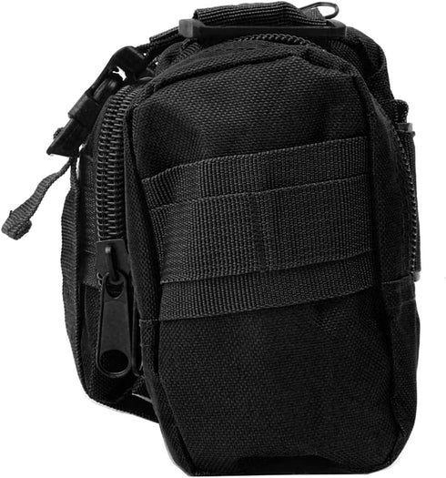 Fishing Bag Fishing Tackle Bag with Rod Holder Water-Resistant Waist Fishing Bag Fishing Gear Bag for Outdoor (Black)...