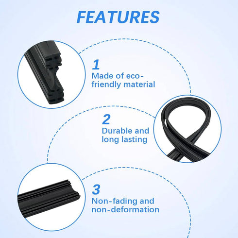 4PCS Automotive Replacement Windshield Wiper Blade Refills, Car Windshield Wiper Blade Strips, Universal Wiper Rubber Refills Strips for Most Cars...