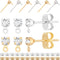 Beebeecraft 1 Box 40Pcs 2 Colors Post Studs Earrings with Loop 18K Gold & Platinum Plated Cubic Zirconia Stud Earring Findings and 40Pcs Butterfly...