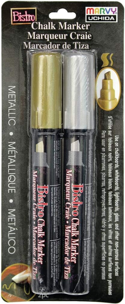 UCHIDA OF AMERICA, CORP. BISTRO MARKER SET GOLD/SILVR, us:one size, Metallics - Gold & Silver...