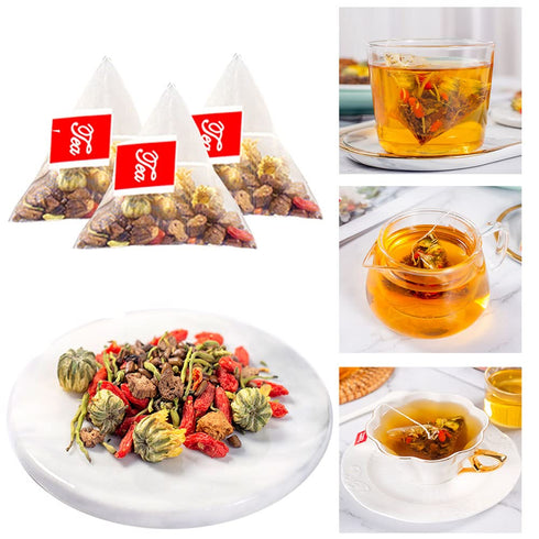 Generic Chrysanthemum Cassia Seeds Tea Bags(160g, 8gX20Bags), Honeysuckle, Chinese wolf-berry, Sweet-scented Osmanthus, Burdock Root Combination o...