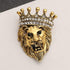 Retro Lapel Pin Brooch for Men,Rhinestone Tiger Head Brooch Pins. Animal Lapel Pins Lion Wolf Head Collar Brooch Safety Pin Men Suit Accessory...